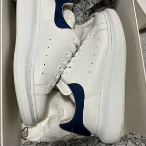 Alexander McQueen White and Navy Sneakers